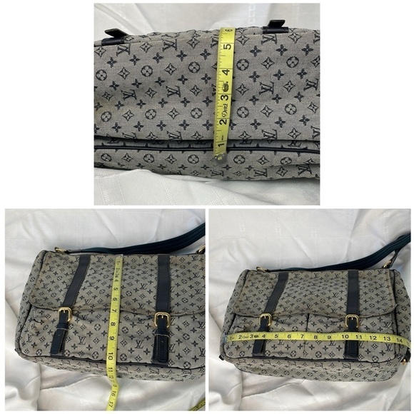 Louis Vuitton Monogram Mini Lin Sac a Langer Diaper Messenger Bag Denim Gray - Picture 14 of 17